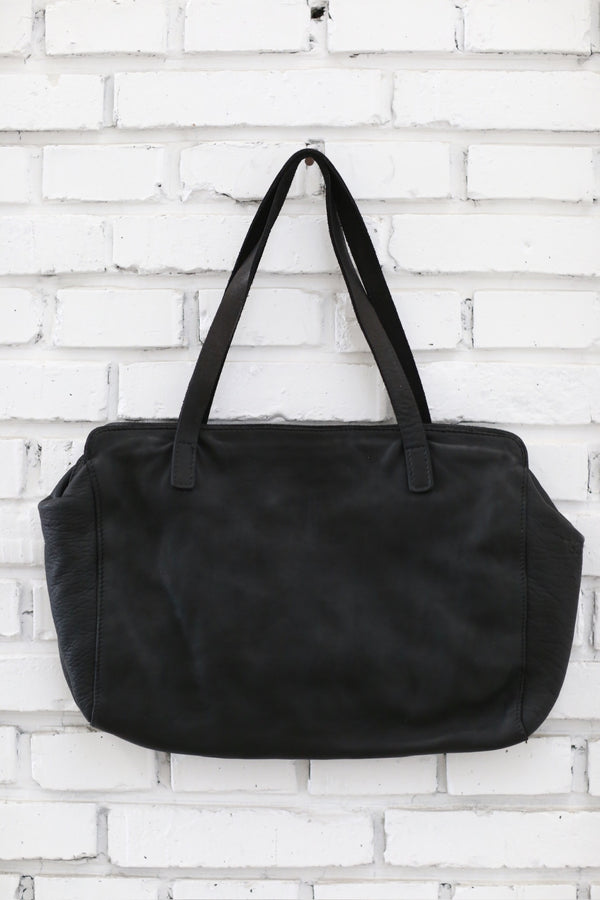 GUIDI RT01 Soft Horse Leather Full Grain Tote Bag GD-RT01-BLKT Black